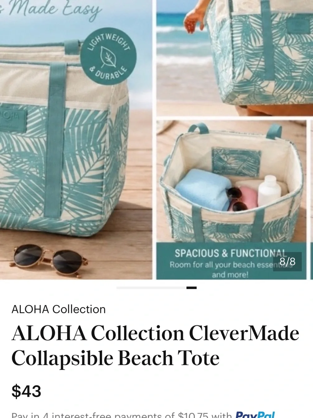 ALOHA Collection
ALOHA Collection CleverMade
Collapsible Beach Tote - Picture 6 of 9